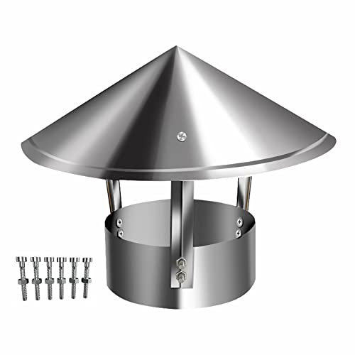 GUIXAN Schornsteinhaube, Schornsteinkappe, KATANFEI Schornsteinkappe mit rundem Dach, Regenkappe aus verzinktem Stahl, Rauchabzugskappen, regenfeste Kaminabdeckung, Allwetter-Schornsteina