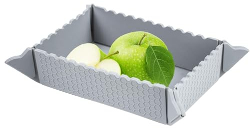 Cuenco plegable – Cuenco de camping, plato de frutas plegable magnético | Utensilios de cocina portátiles, cuenco de almacenamiento de alimentos, cuenco de silicona, contenedor de salchichas para