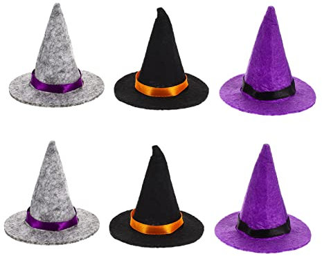 BESTonZON 6stücke Miniatur Hexenhüte Für Weinflaschen Kreative Halloween Dekoration Party Zubehör Lustige Flaschenverschlüsse Und Festliche Atmosphäre Für Jede Halloween Feier