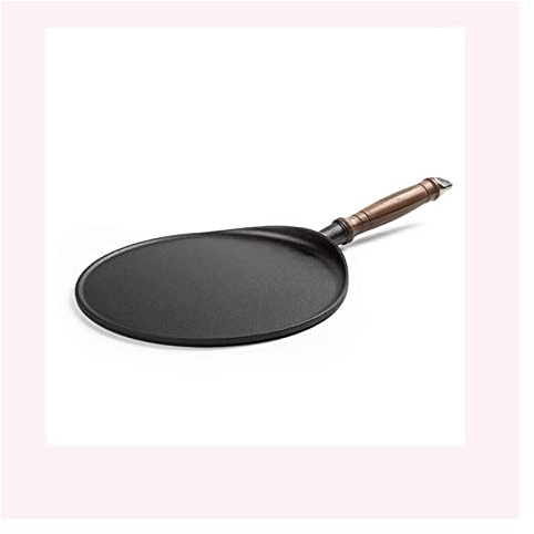 LCHJX Padella padella in ghisa in ghisa - padella fritta per pancake con manico adatto alla pizza di bistecca adatta per i pentole a induzione visione nera