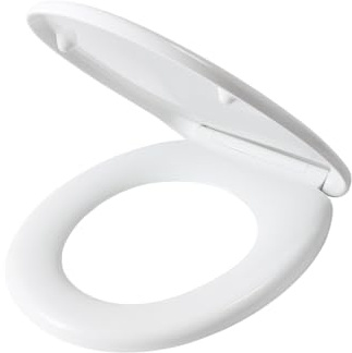 Sedile WC Universale in Termoindurente Bianco 373x460 mm – Sgancio Rapido con Cerniere in Acciaio Inox – Compatibile Ideal Standard, Pozzi Ginori, Dolomite – Copriwater Lemag SRL