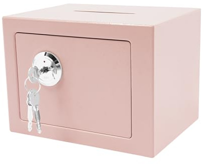 WooDerson Caja fuerte para muebles, caja fuerte para armarios con ranura de entrada, caja fuerte pequeña con 3 llaves, estructura de acero de alta seguridad para objetos de valor, 23 x 17 x 17 cm