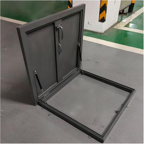 Escotilla de techo de acero galvanizado, diseño impermeable y antirrobo con función de fácil apertura y varillas de apoyo, ideal para un acceso seguro al ático