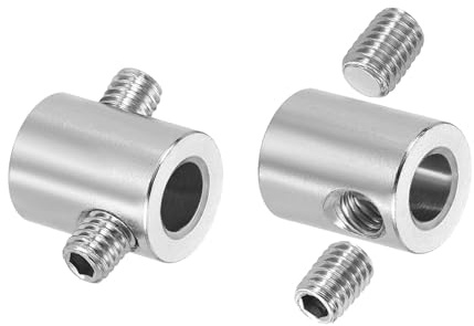 sourcing map 2 clip per funi metalliche, diametro interno 6 mm, diametro esterno 12 mm, morsetti per cavi a doppio foro, in acciaio inossidabile 304, chiusure sicure con viti M5, per sartiame cavi