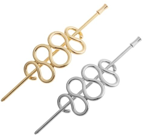 OUNONA 2 Horquillas de Metal Vintage Accesorios Ligeros y Portátiles para Moños Cabello de Mujer en Fiestas y Celebraciones