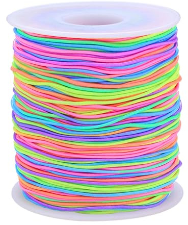Elastiskt Snörband i Flera Färger, Regnbågstråd, Snörsnöre av Flätat Tråd för Hantverk, Perlor, Armband och Halsband