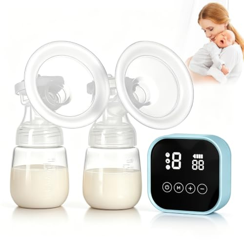Oskuglin Sacaleches Electricos, Doble Extractor Leche Recargable | 9 niveles de succión; pantalla táctil LED; extracción sin dolor; sin BPA, silencioso para madres lactantes
