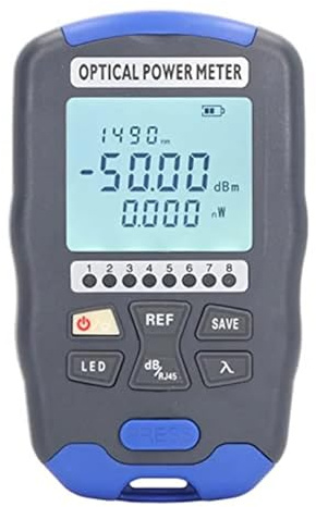 SEVEQIS Tester fibra ottica, Multimetro ottico universale da 10 km e lunghezze d'onda, mini misuratore in fibra ottica con funzione di manutenzione (AUA DC50 (-50-+26 dBm))