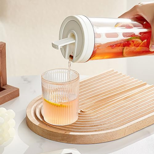 Botella de café Frío de 1 Litro con Filtro, Material Duradero y Seguro para Disfrutar del café Frío en el Hogar (WHITE)