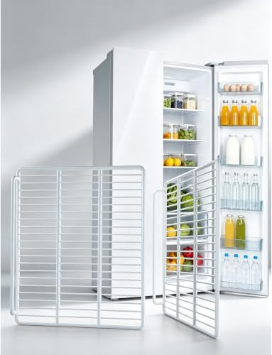 Lot de 2 Grilles Frigo avec Rebord, Étagère Congélateur Acier