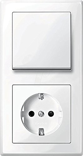 Merten M-Smart polarweiß glänzend (Steckdose, Wechselschalter, Rahmen 2fach, Wippe)