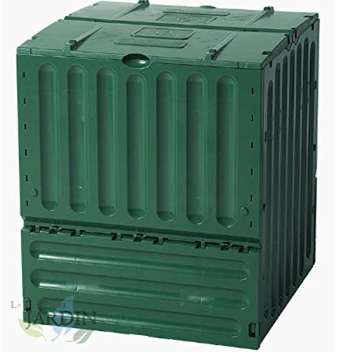 Composteur en polyéthylène de jardin 400 litres 70 x 70 x 83 cm. Utilisation facile et économique.