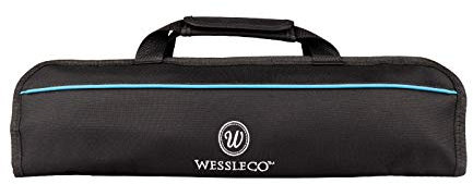 Wessleco Sac à couteaux de chef (5 compartiments), sac à couteau, en nylon, rangement de cuisine, sac de transport, rouge, bleu, classique, bleu, Classique