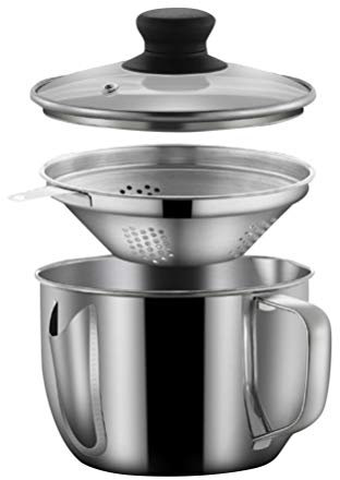 Cabilock Separatore Di Grasso Acciaio Inossidabile Coperchio e Setaccio Scolapasta Per Zuppe e Salse Cucina Utensile Essenziale Per Casa e Ristoranti