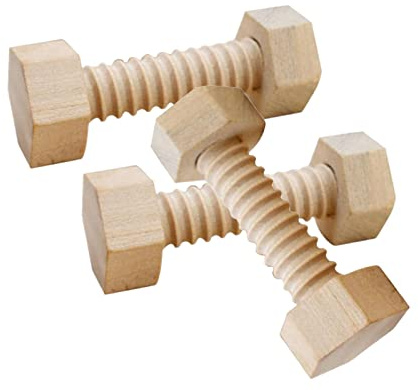 joyMerit 3Pcs Kinder Pädagogisches Spielzeug Montage Holz Spielzeug Holz Schraube