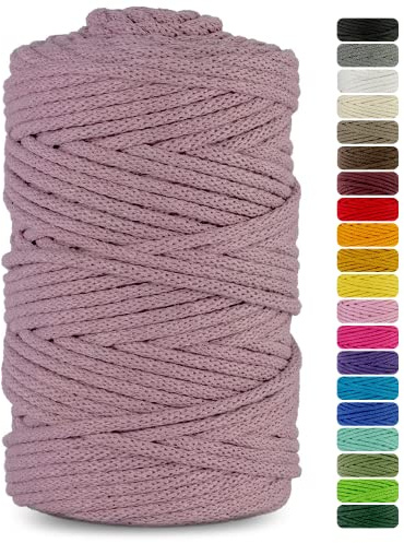 Netuno 1x Makramee Garn 5mm Altrosa 100m zum Basteln für Traumfänger | Flechtkordel mit Naturkern · hochwertig & vielseitig – für Untersetzer, Schmuck, Armbänder & DIY-Deko