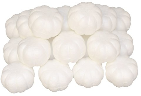 F Fityle 20 Pièces Fausses Citrouilles Décoratives Halloween, Citrouille Blanche en Polystyrène, DIY Bricolage Décoration pour Fête Halloween