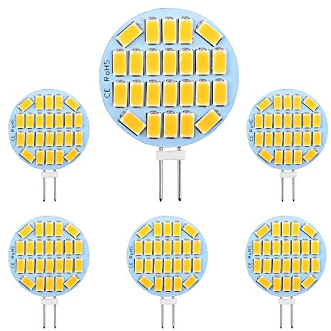 SCNNC G4 LED-Glühlampe 3W, AC/DC12-24V, 300LM Warmweiß 3000K, 24x5730 SMD, Äquivalent zu 30W Halogenbirne, Nicht Dimmbar, 6er Pack