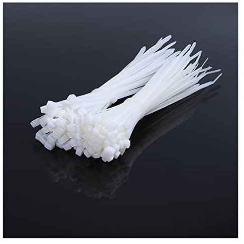 ZZSRJ Plastic Nylon Cable Ties 100 Pieces White 5x300 Cable Ties Fastening Rings 3x200 Cable Ties Set (Color : Gold)