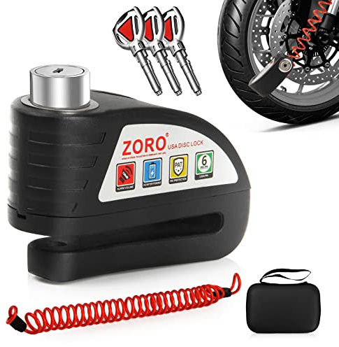 OPSOOPI Candado para motocicleta, freno de disco con sonido de alarma de 130 dB, cerraduras de motocicleta resistentes, antirrobo, impermeable para motocicletas, bloqueo de rueda, scooter, moto de