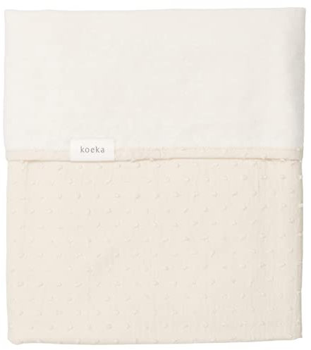 Koeka Babybettdecke - Schmusedecke - Kuscheldecke - Mit Cotton Fleece Gefuttert - Napa - Baumwolle - Weiß - 75X100 Cm