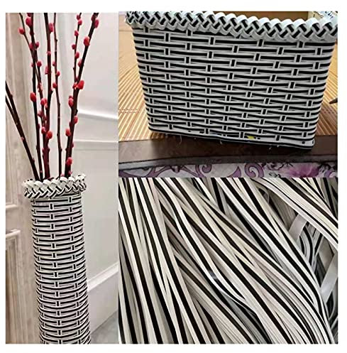 YebiO Material de Tejido de Mimbre Sintético de Mimbre de Plástico, Reparación de Mesa de Silla de Banco de Mimbre Duradera de 500G, Estera para Dormir con Cesta de Muebles/E/8Mm