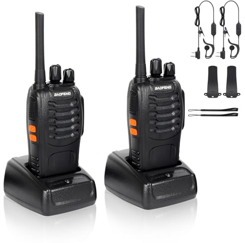Walkie Talkie 16 KanäLe CTCSS/DCS FM, 1500 MAh Batterie, Max. GespräChsreichweite 5 Km, ProfifunkgeräT Mit Freisprecheinrichtung