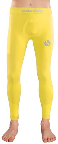 Sesto Senso Pantalones Largos Niño Deportivo Coloridos de Compresión para Correr 4XS/3XS Amarillo Yellow