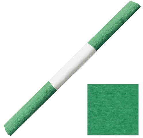 Krepppapier wasserfest & farbfest 50x250cm – dehnbar – Bastelkrepp für Blumen, Schultüten, Dekoration & Basteln – reißfestes Bastelpapier – Farbwahl (hellgrün)