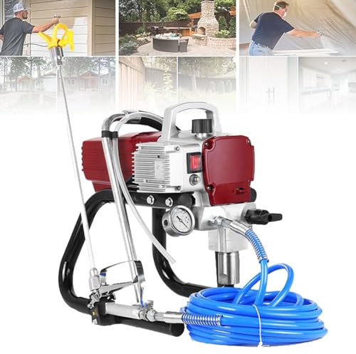 Máquina de pulverización de pintura eléctrica sin aire de alta presión, rociador de pintura de pared con manómetro de presión, pistola de pulverización de pintura profesional para el interior