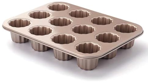 Molde Cannele Acero al Carbono Antiadherente Canneles Pan Dorado