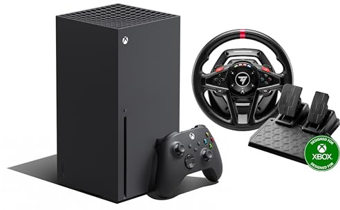 Xbox Series X + Thrustmaster T128, Volant de Course à retour de force et Pédales Magnétiques, Series X|S, One, PC