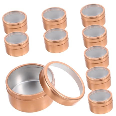 BELLIFFY 10stücke Teiliges Aluminiumdosen Mit Deckel Kleine Behälter Für Tee Und Gewürze Nachfüllbare Metallboxen Für Aufbewahrung Aus Robustem Aluminium Transparentes Sichtfenster