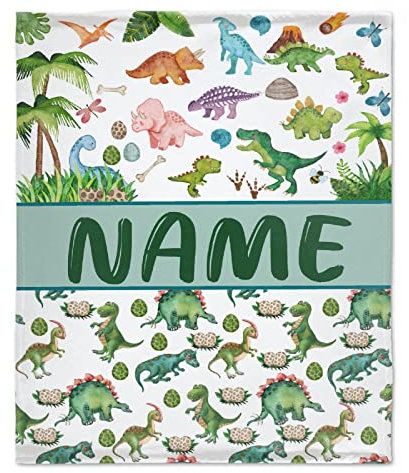 Niedlicher Dinosaurier mit Namen, individuelle Decken, superweich, für Bett, Couch, Sofa, flauschig, warm, gemütlich, leicht, Geschenk, Freund, Erwachsene, Damen, Herren, Kollegen, 228,6 x 304,8 cm,