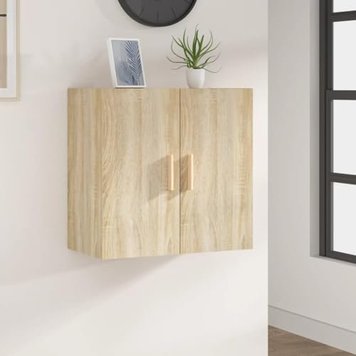 ShGaxin Wandschrank, Hängeschrank, Badezimmerschrank, Badschrank, Aufsatzschrank, Gewürzschrank, Wall Cabinet, Sonoma-Eiche 60x30x60 cm Holzwerkstoff
