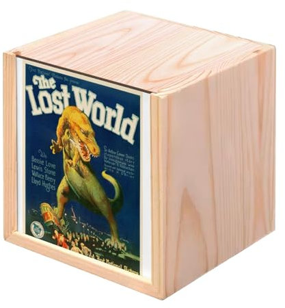 Fabulous Holzbox Box – Alte englische Filmposter Die verlorene Welt, Retro, Kino-Poster, Vintage, 1 (10 x 10 x 10 cm)