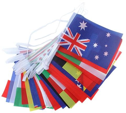 KITANDOVE 1satz Fahnenkette Internationales Fanbanner Länder Flaggen Wimpel Für Sportevents Partys Und Feiern Lang Beidseitig Bedruckt Farbenfroh Und Leicht Aufzuhängen