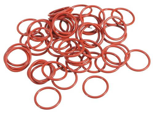 PATIKIL O-Ring silikon 22 mm OD 18 mm ID 2 mm bredd, 50 st metrisk tätning Vkvm ersättning för reparation av hydrauliska kompressorventiler, röd