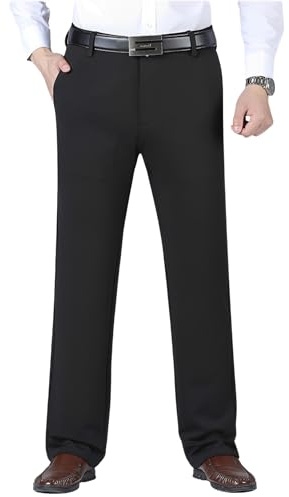MAGIC SELECT Pantaloni da Uomo Eleganti. Pantaloni da Abito, Taglio Dritto con Pieghe e Tasche da Utilizzare in Ufficio, Lavoro, Cameriere, Impiegato di Magazzino (Primavera-Estate)
