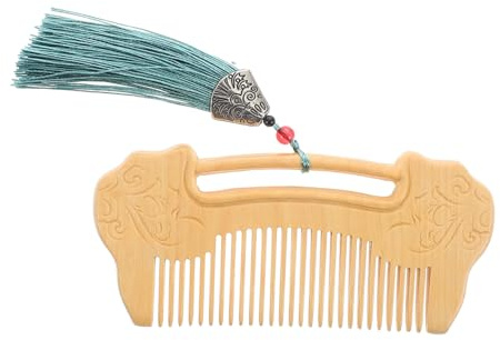 Healeved Pettine in Legno di Bosso Denti Fini Pettine per Capelli e Barba Massaggiatore per Capelluto in Legno