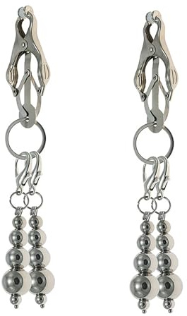 Kutocesy Pinzas Para Pezones Ajustables Con Colgantes Desmontables De Acero Inoxidable Juguetes Sexuales Pezones BDSM Para Mujer Y Hombre (TWO)
