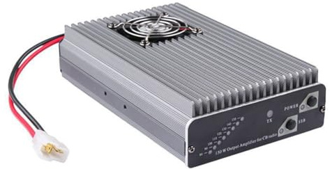 Iyalezirk Amplificatore radio CB CB-27 PA150W con potenza di uscita di 120-160W e portata da 3 a 5 Km, banda singola, grigio.