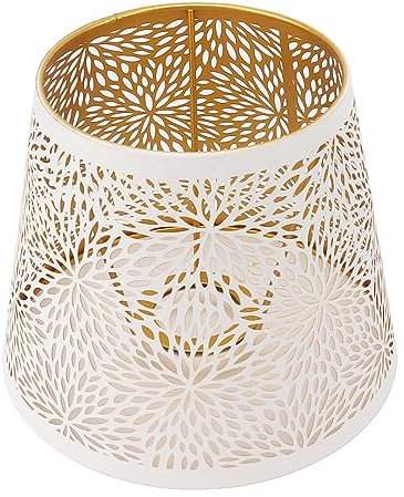 Yctze E27 E26 Pattern Flower White Intagliato Paralume in Ferro - Design Moderno Coperchio Bulbo di Installazione Facile per Soggiorno