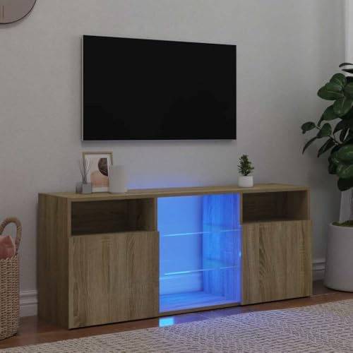 Refined Armario TV con Luces LED Roble Sonoma 120x30x50 cm