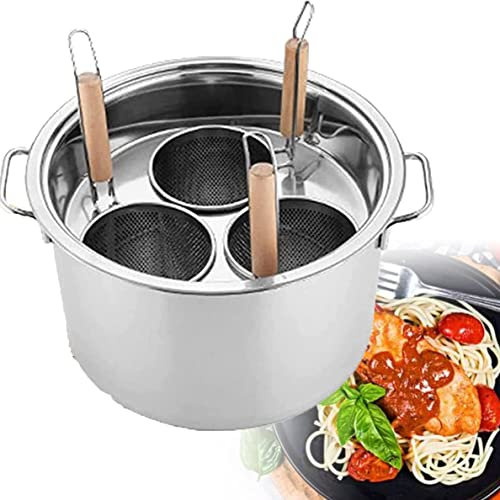 MRKU Cuocipasto, pentola per Cottura Commerciale, Multifunzionale con divisore e scolapasta, pentola in Acciaio Inox per Cucina Domestica, Ristorante, Uso Commerciale