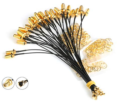 Hailege 5pcs U.FL-1 zu SMA Buchse Pigtail Antenne Wi-Fi Koaxial Low Loss Kabel 6 Zoll (15cm)
