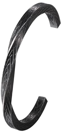 JewelryWe Wikinger Möbius Armreif für Herren, Edelstahl Nordisch Mobius Verdreht Manschette Armband Offen Armpsange Vintage Viking Amulett Schmuck Geschenk für Männer Frauen