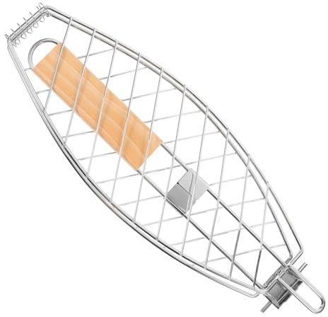 Gatuida Panier à Poisson pour Griller Multifonction en Acier Poignée Longue, Grille De Cuisson pour Barbecue, Adapté Poissons, Légumes Et Viandes, Camping Et Sorties en Plein Air