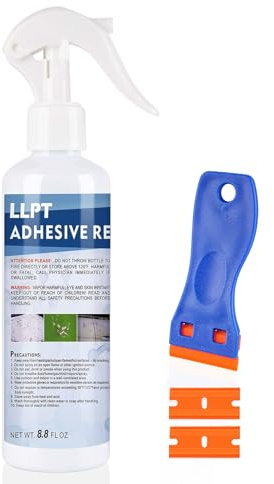 LLPT Adhesive Remover | Industrial Grade 260ML | 1 Pack | with Plastic Scrapper Surface Safe Removes Labels Stickers Decals Adhesive Tape Residue Tar Grease Chewing Gum (49503A-1)