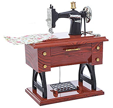 Treadle Type Sewing Machine Music Box Antique Musical Educational Toys Home Decor Fashionable Accessories Gift
